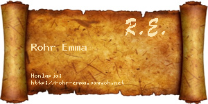 Rohr Emma névjegykártya