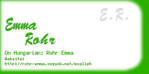emma rohr business card